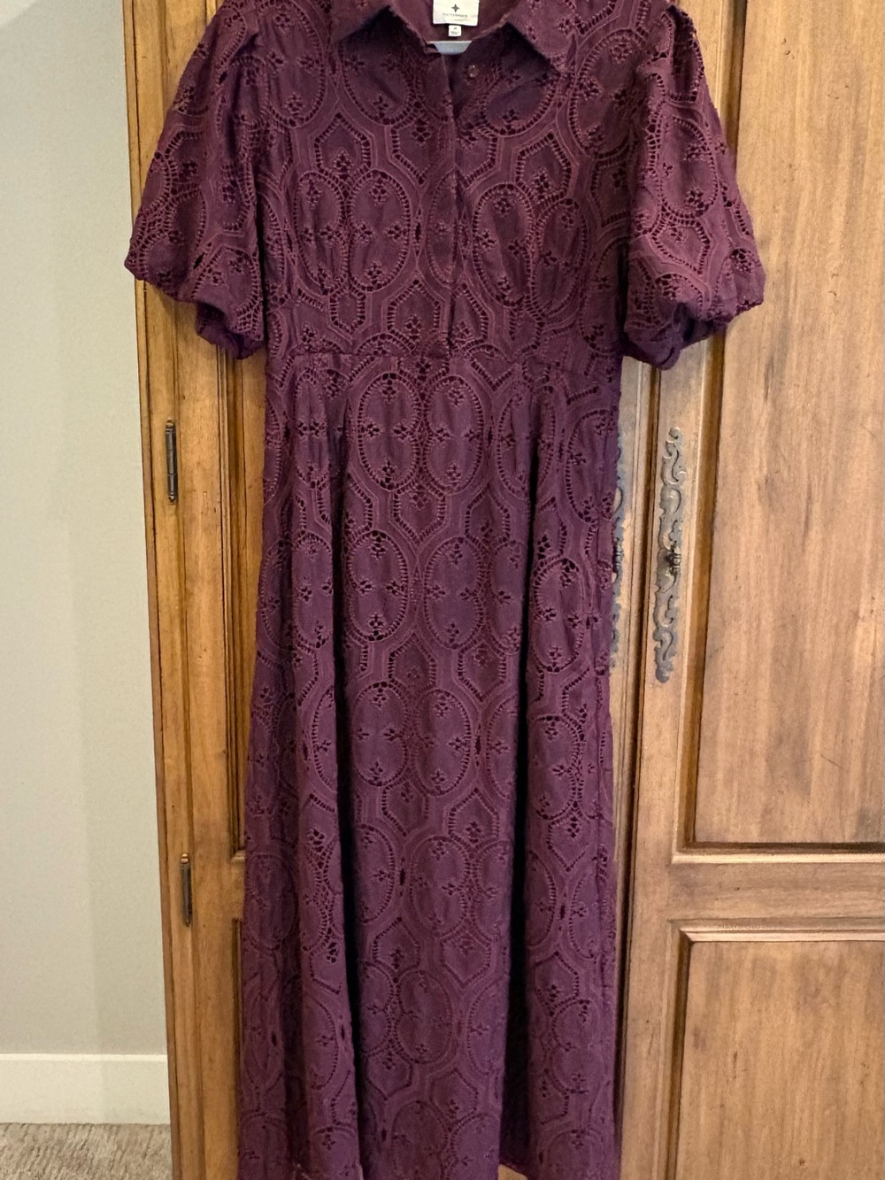 Tuckernuck Plum Eyelet Maxi Shirt Dress